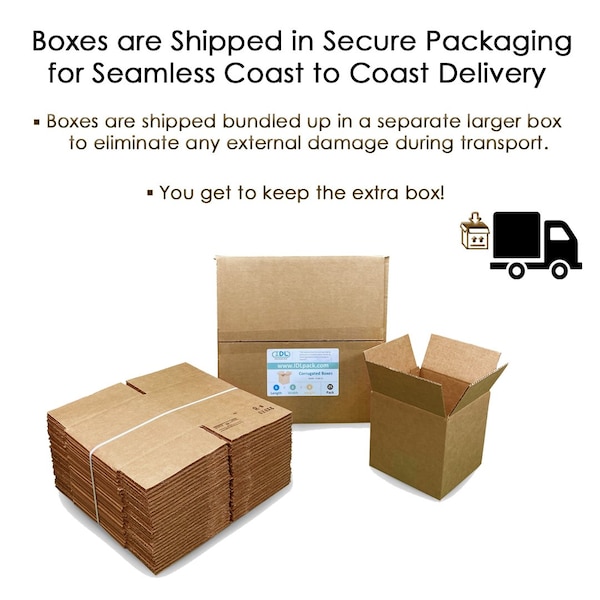 8L X 8W X 4H Corrugated Boxes For Shipping Or Moving, Heavy Duty, 10PK